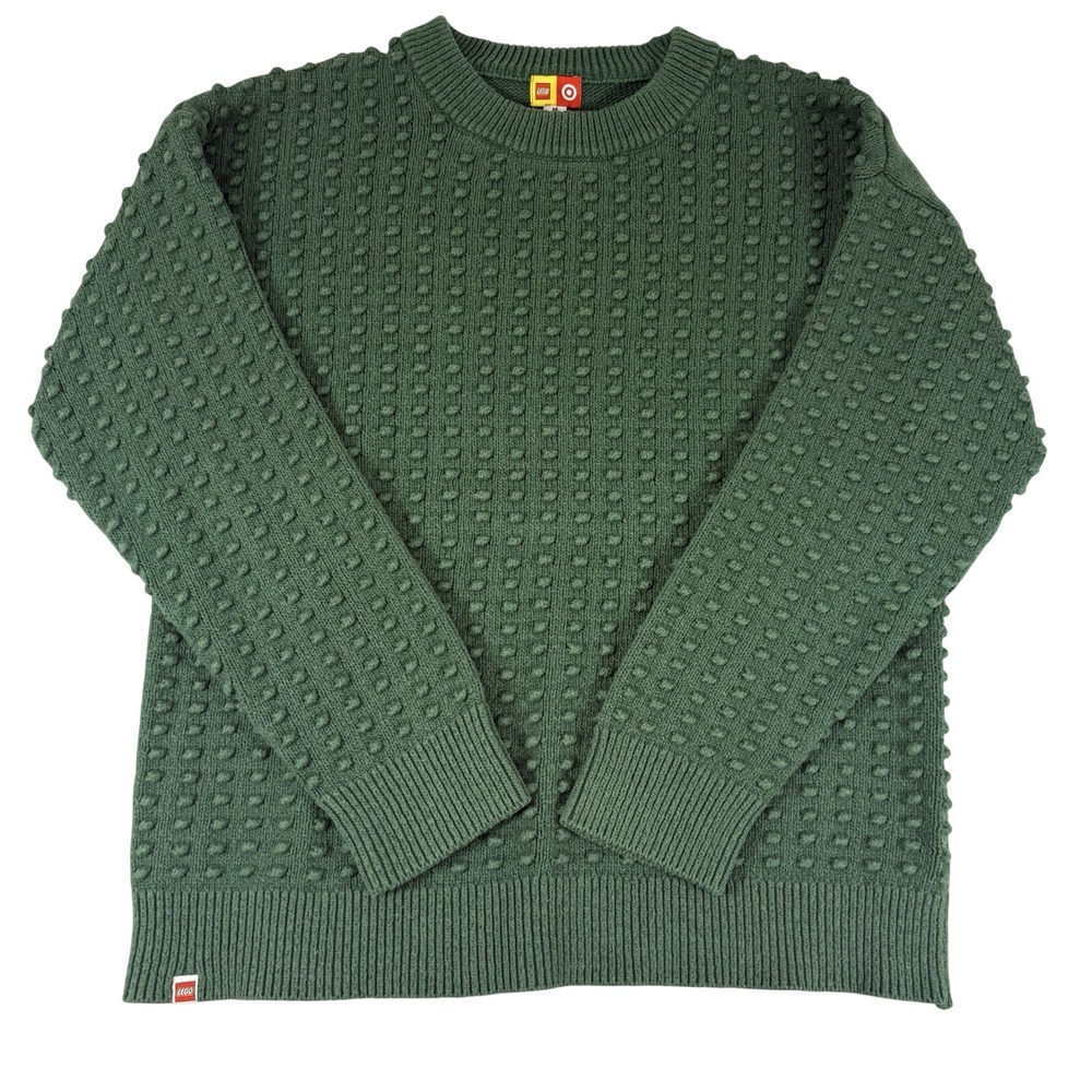 LEGO Target Crewneck Sweater Size M Green Knit Casual Streetwear Unisex